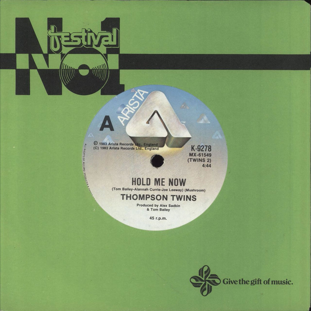 Thompson Twins Hold Me Now Australian 7" vinyl single (7 inch record / 45) K-9278