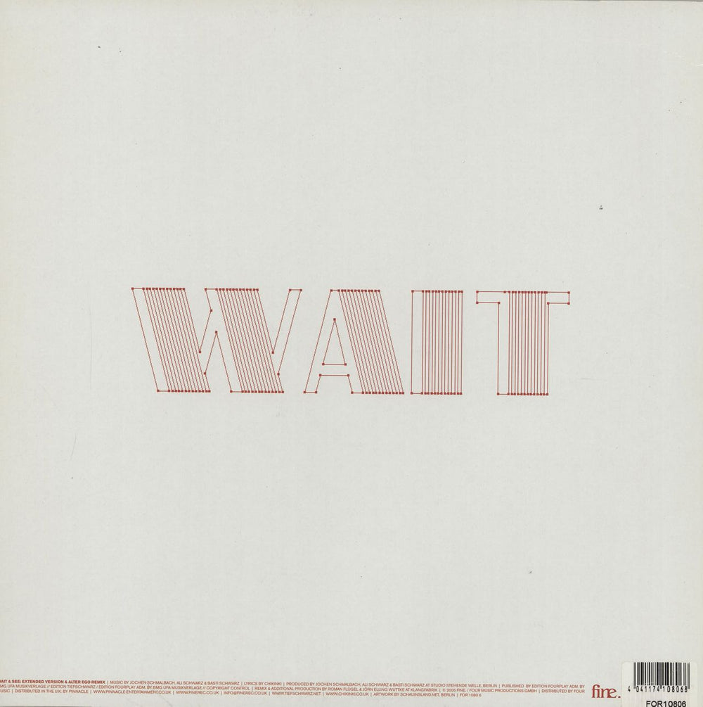 Tiefschwarz Wait & See - Vinyl 1 German 12" vinyl single (12 inch record / Maxi-single)