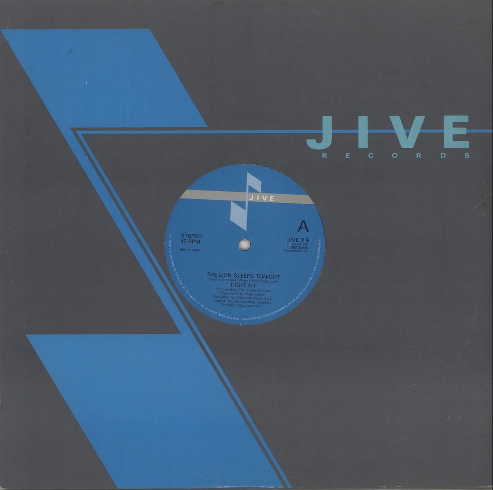 Tight Fit The Lion Sleeps Tonight UK 12" vinyl single (12 inch record / Maxi-single) JIVET9