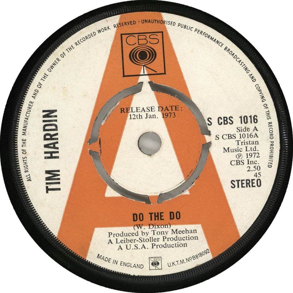 Tim Hardin Do The Do - 'A' Label UK Promo 7" vinyl single (7 inch record / 45) SCBS1016