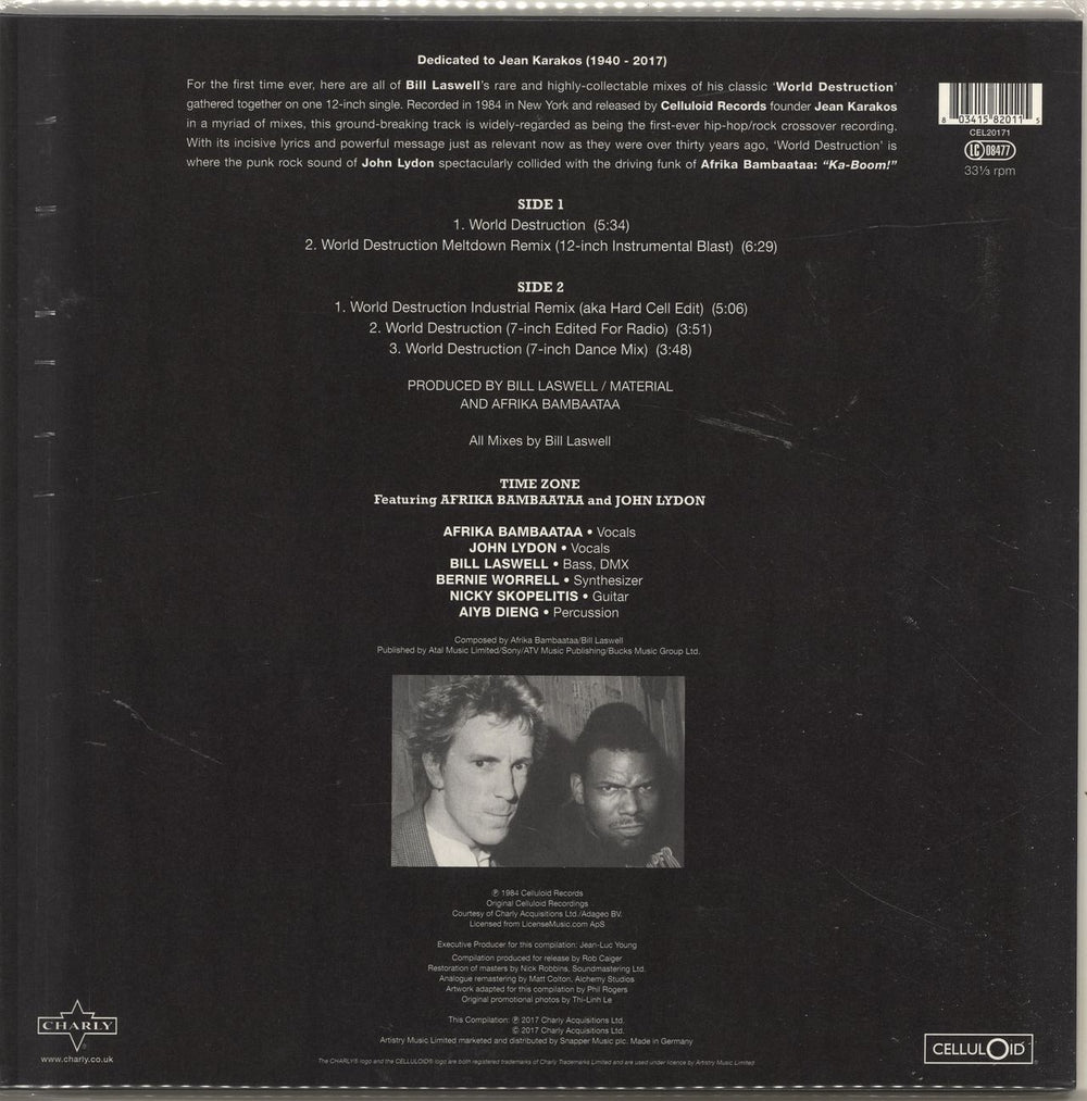 Timezone World Destruction (The Complete Celluloid Mixes) - RSD17 UK 12" vinyl single (12 inch record / Maxi-single) 803415820115