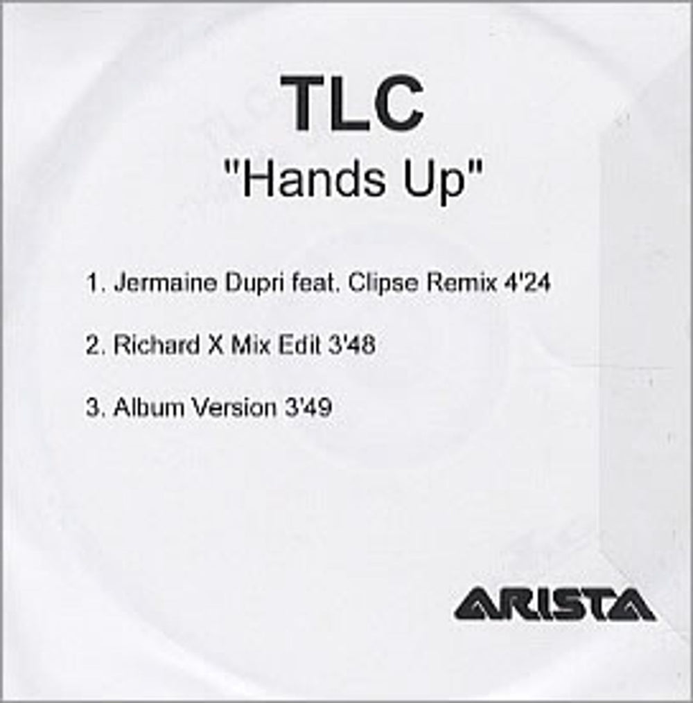 TLC Hands Up UK Promo CD-R acetate CD-R ACETATE