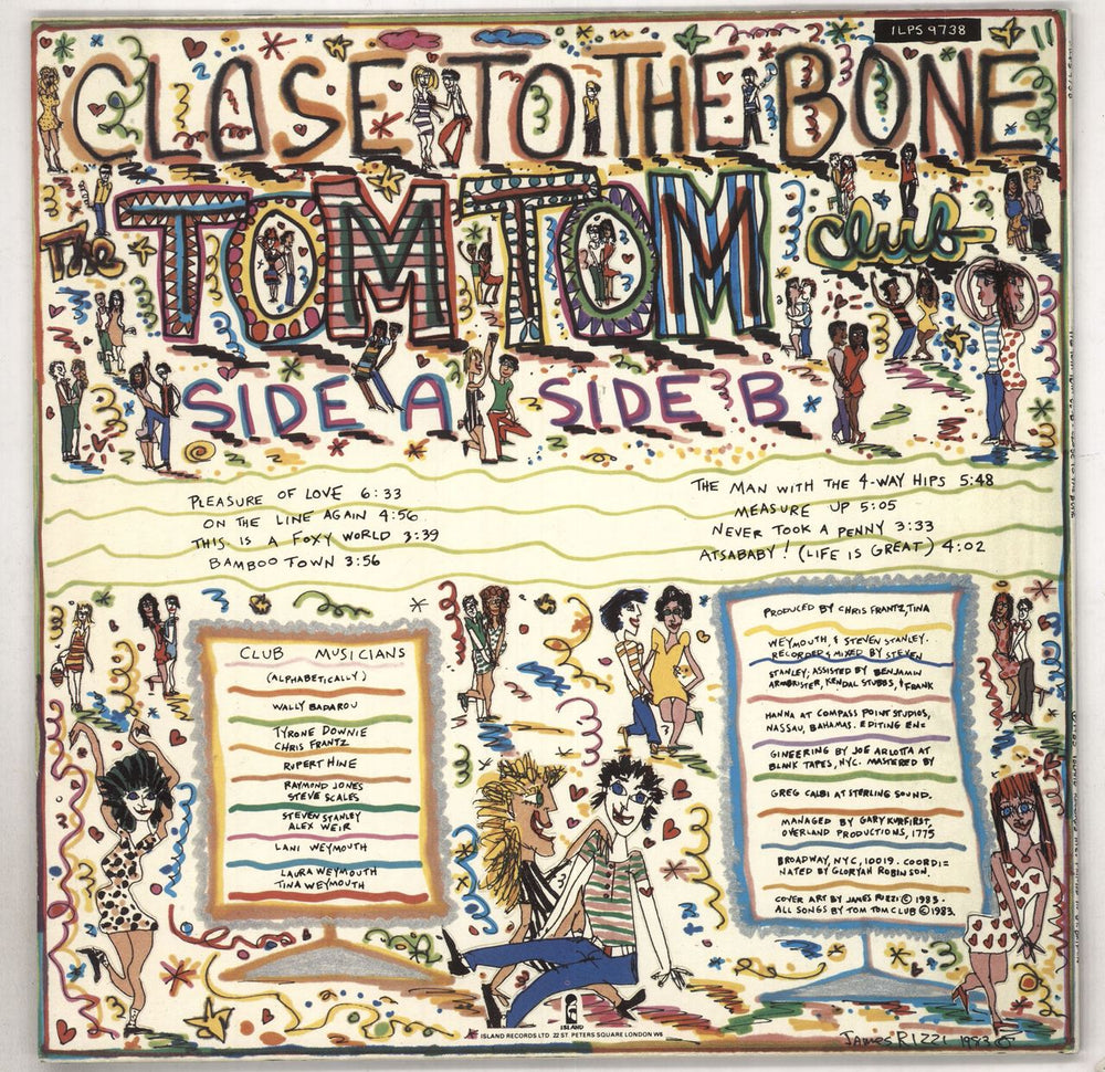 Tom Tom Club Close To The Bone - Blue Vinyl UK vinyl LP album (LP record) TTCLPCL130611