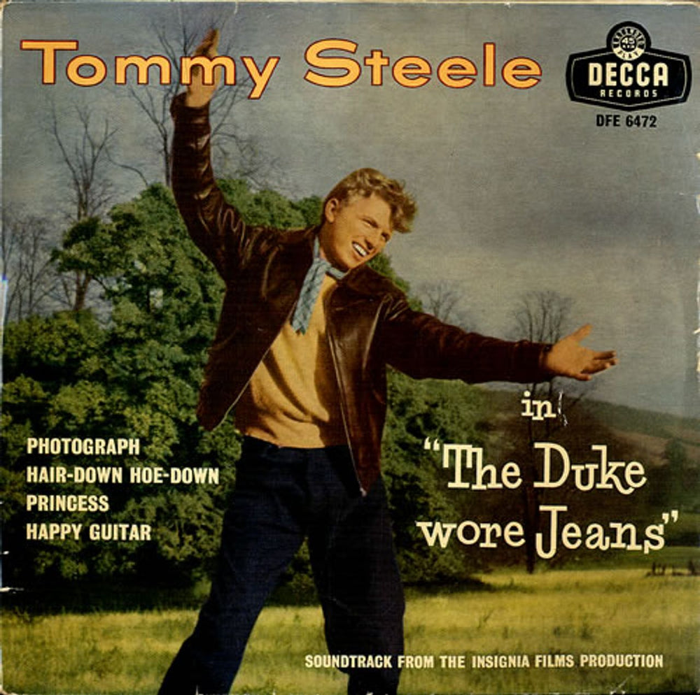 Tommy Steele The Duke Wore Jeans UK 7" vinyl single (7 inch record / 45) DFE6472