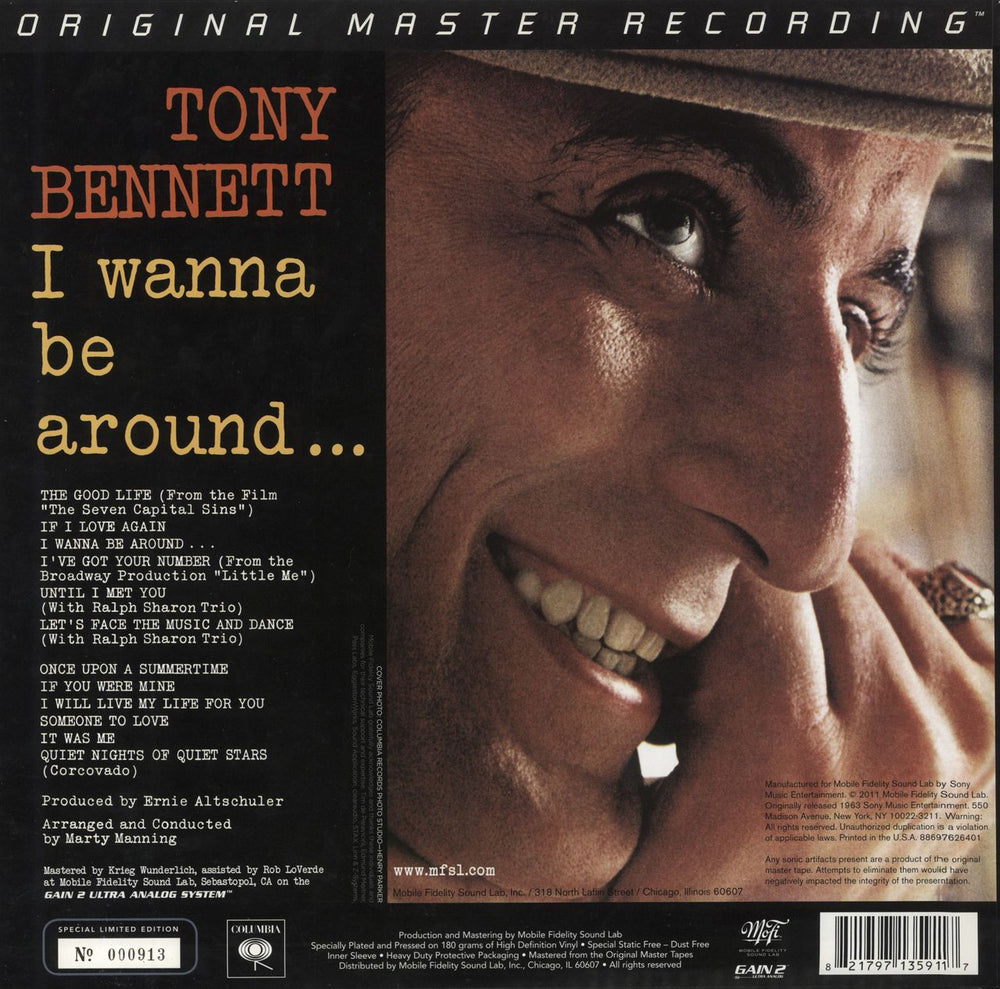 Tony Bennett I Wanna Be Around - 180gm Vinyl US vinyl LP album (LP record) 821797135917