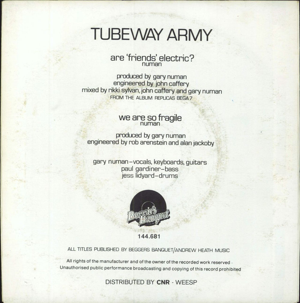 Tubeway Army Are Friend's Electric? - P/S Dutch 7" vinyl single (7 inch record / 45)