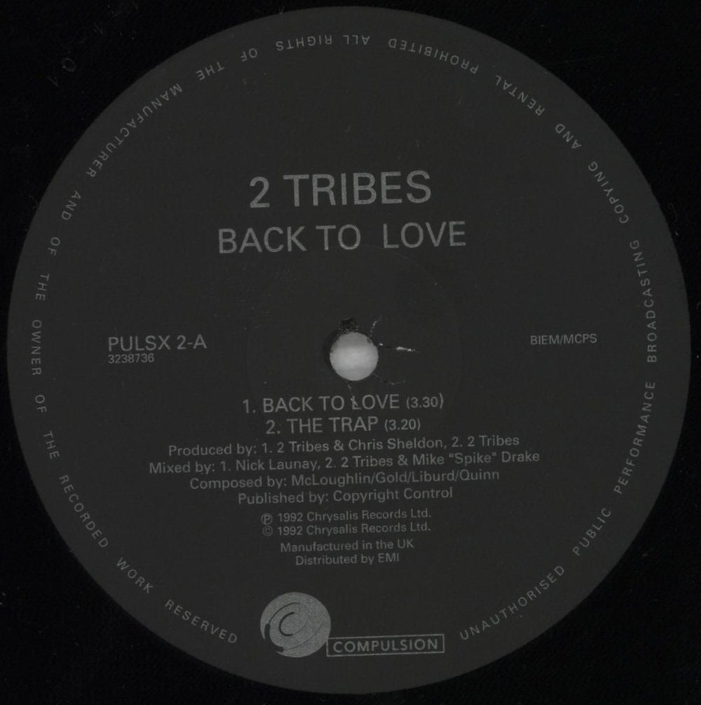 Two Tribes Back To Love UK 12" vinyl single (12 inch record / Maxi-single) X9R12BA826158