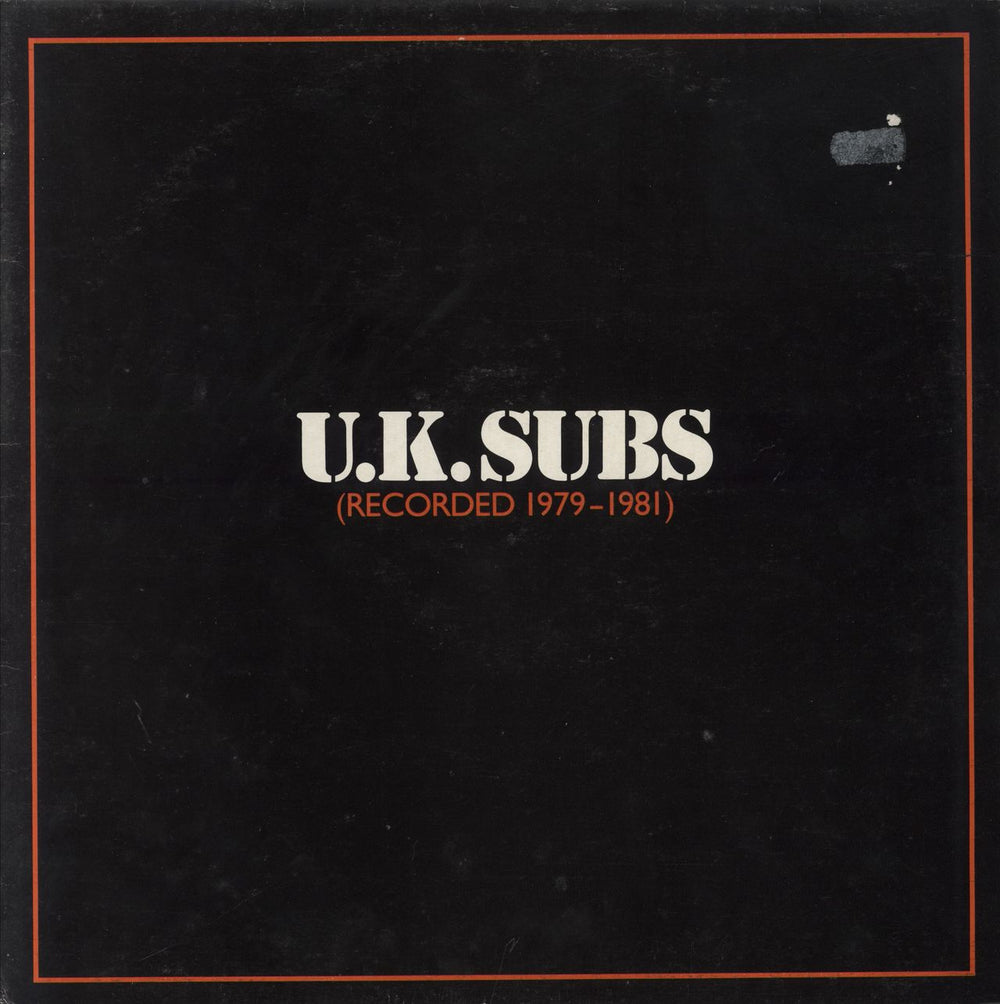 U.K. Subs Recorded 1979-1981 -Red Vinyl + Stencil French vinyl LP album (LP record) AABT300