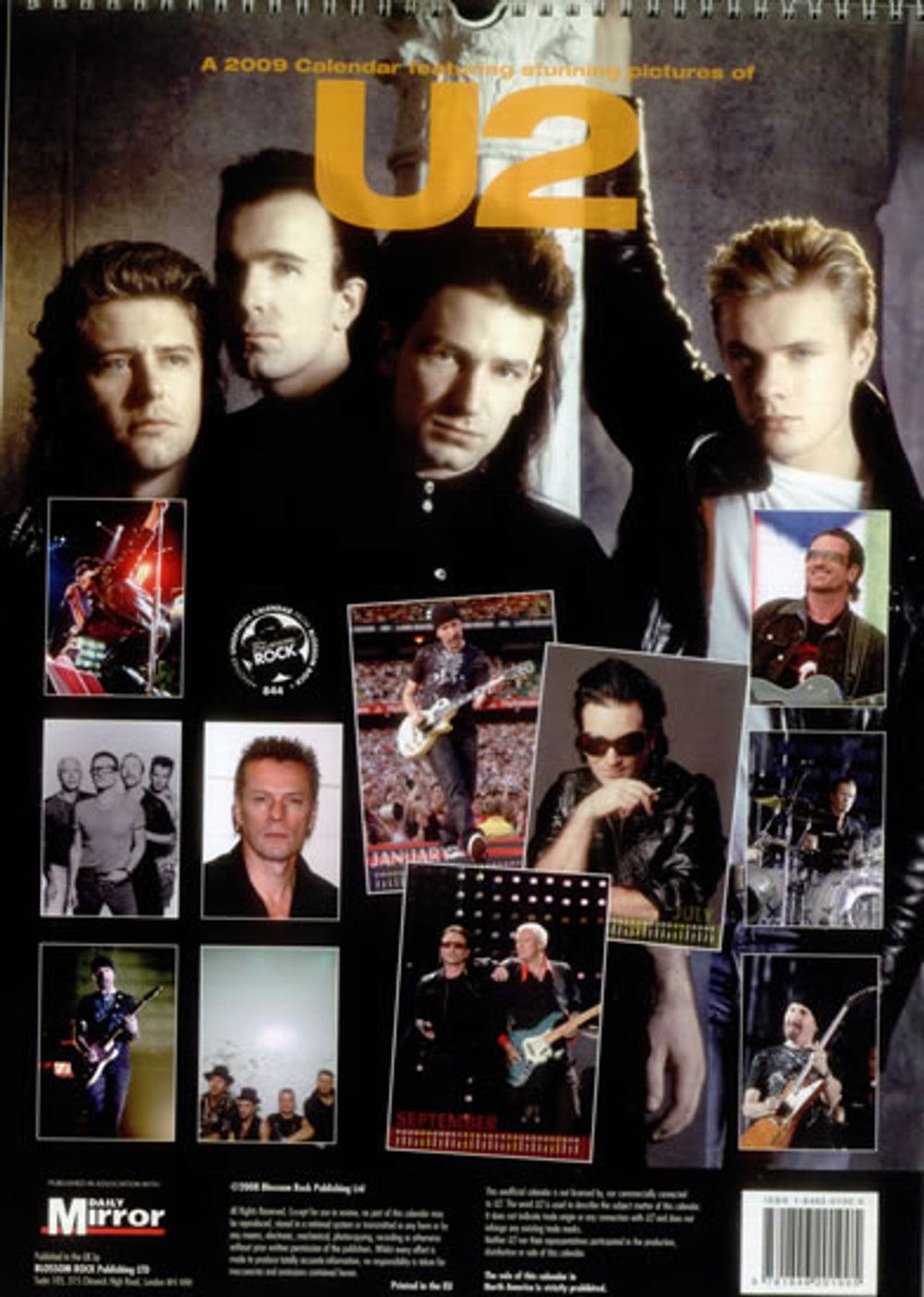U2 2009 Calendar UK calendar U-2CACA545944