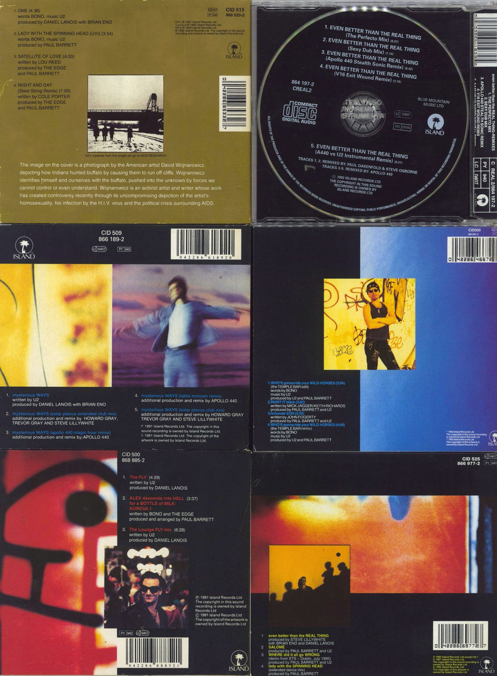 U2 Achtung Baby Singles - 5 CDs UK 5-CD album set