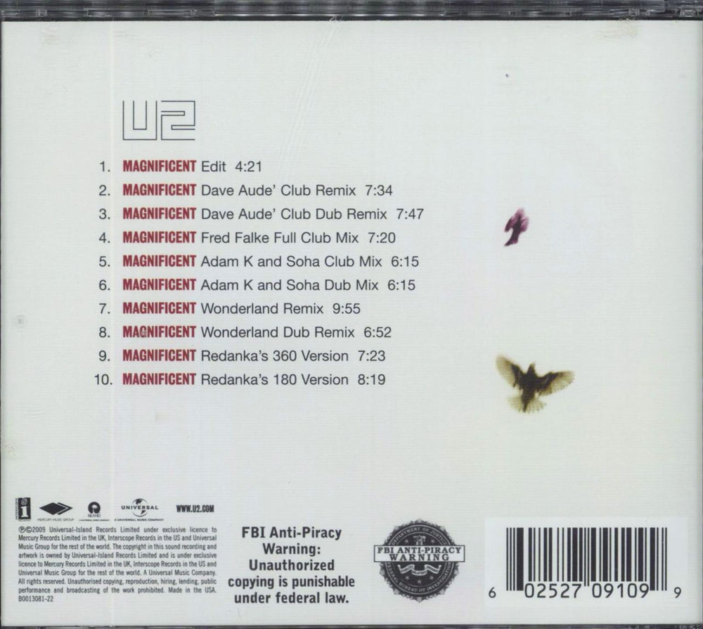 U2 Magnificent US CD single (CD5 / 5") 602527091099