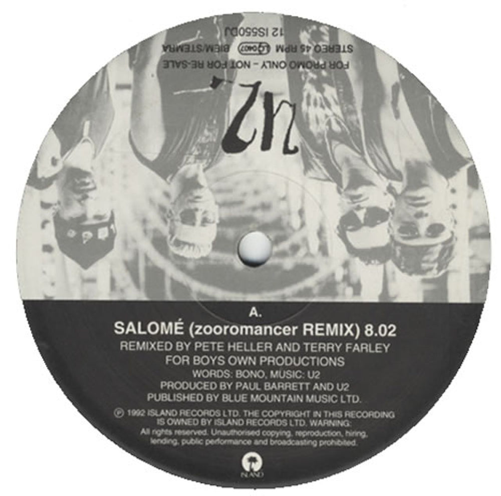 U2 Salomé (Zooromancer Remix) UK Promo 12" vinyl single (12 inch record / Maxi-single) 12IS550DJ