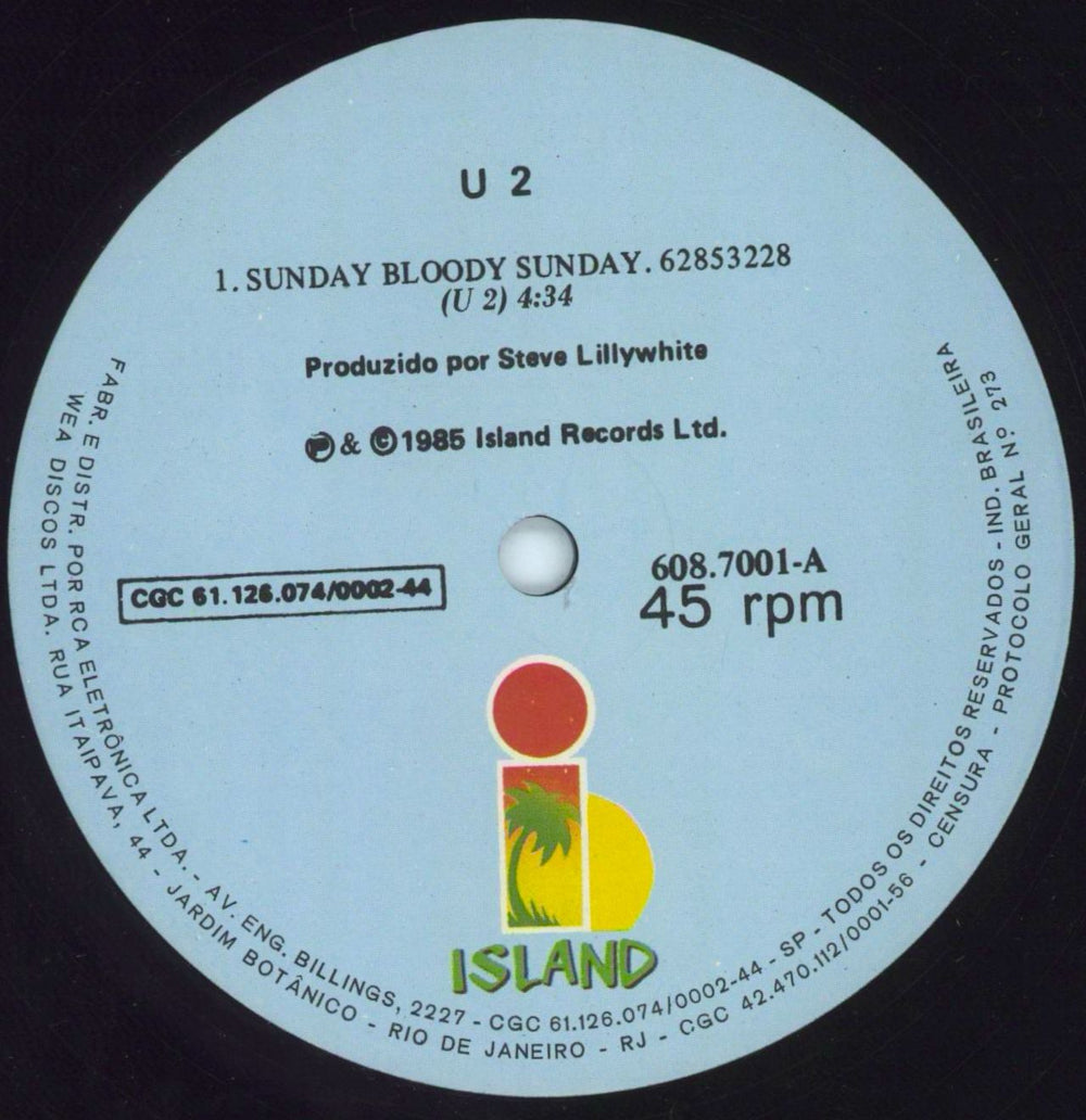 U2 Sunday Bloody Sunday Brazilian 12" vinyl single (12 inch record / Maxi-single) U-212SU215035