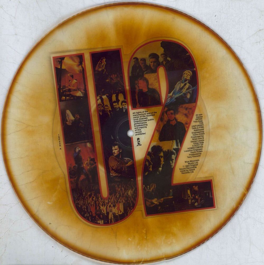 U2 The Unforgettable Fire - Tea-Stained UK uncut picture disc (vinyl) ISP220