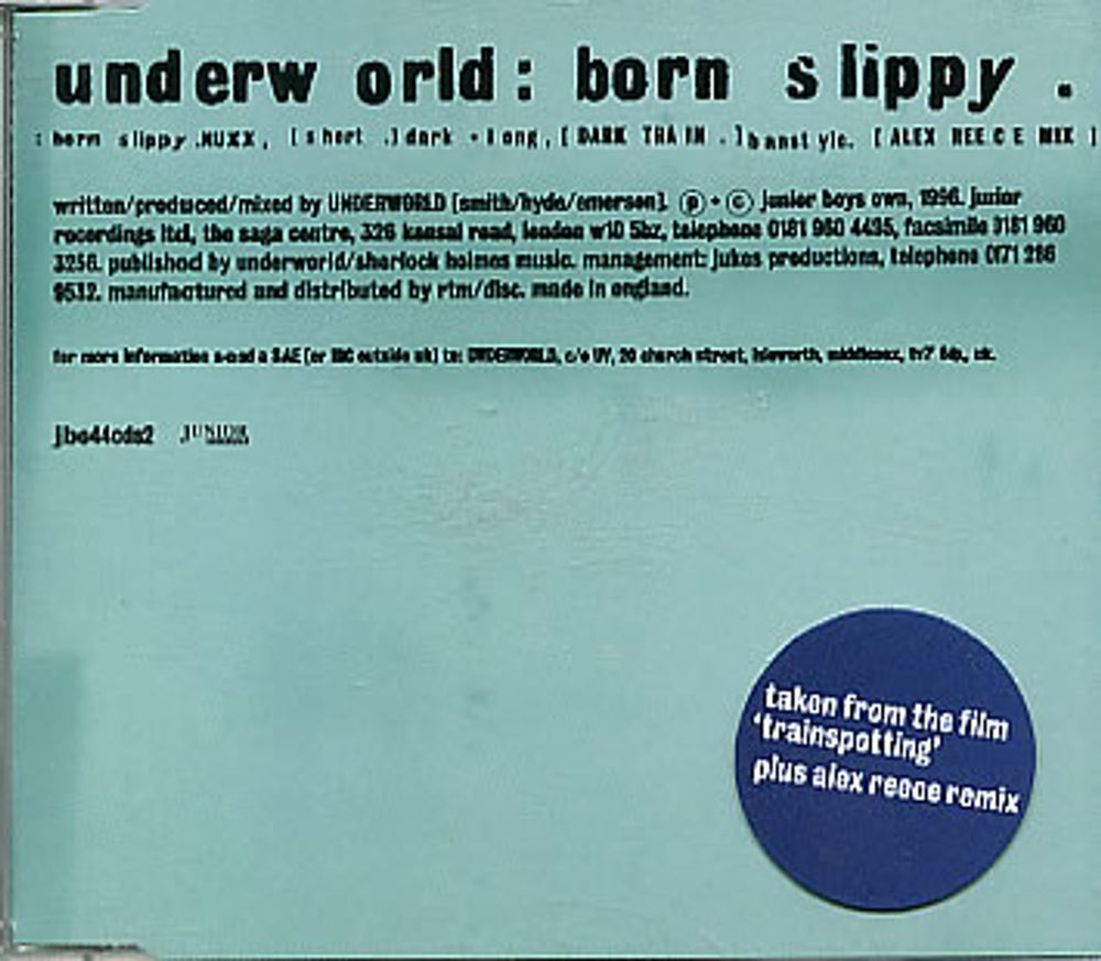 Underworld Born Slippy UK 2-CD single set (Double CD single) UDW2SBO287065