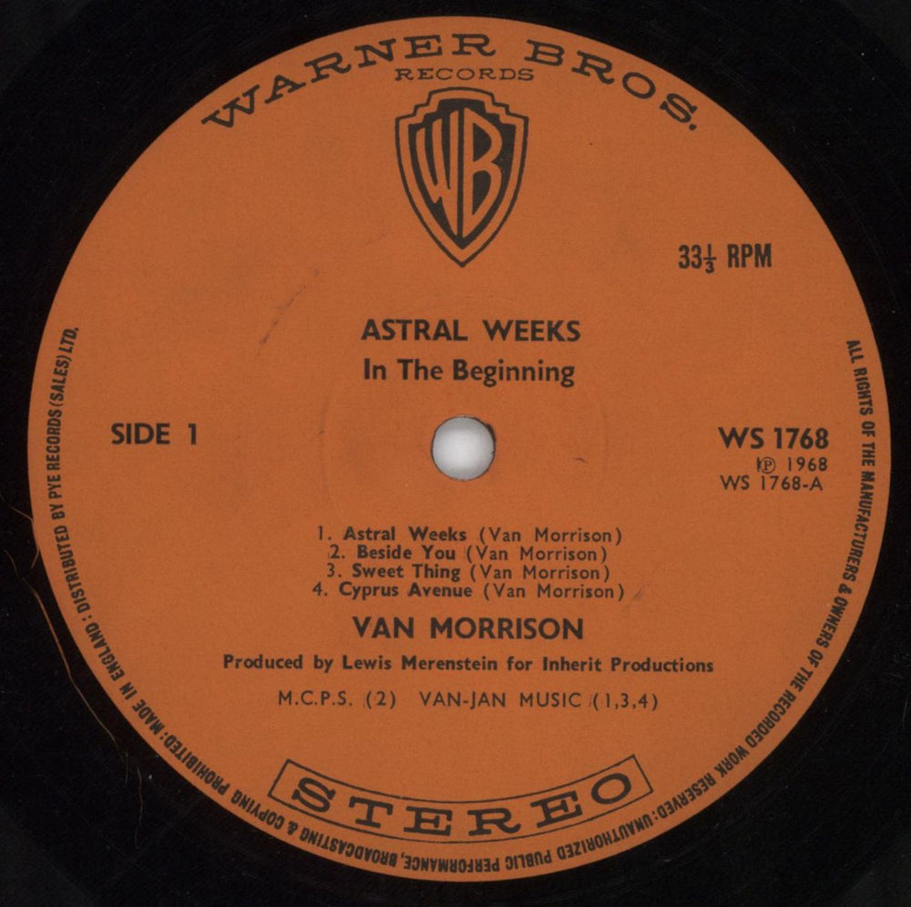 Van Morrison Astral Weeks - 1st - Orange UK vinyl LP album (LP record) VMOLPAS515451