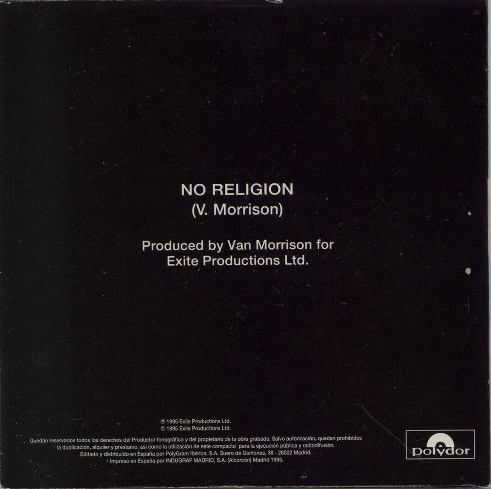 Van Morrison No Religion Spanish Promo CD single (CD5 / 5")