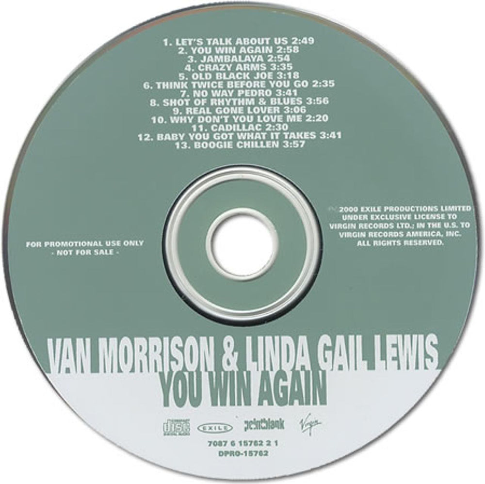 Van Morrison You Win Again US Promo CD album (CDLP) DPRO-15762