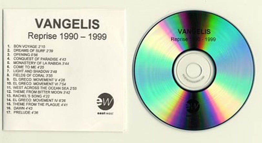 Vangelis Reprise 1990 - 1999 UK Promo CD-R acetate CD ACETATE