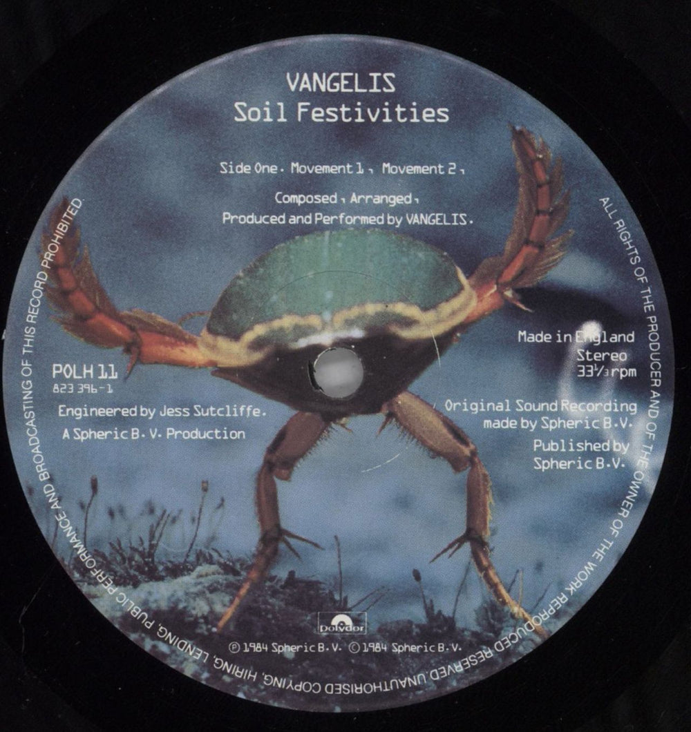 Vangelis Soil Festivities - stickered shrink UK vinyl LP album (LP record) VGELPSO823360