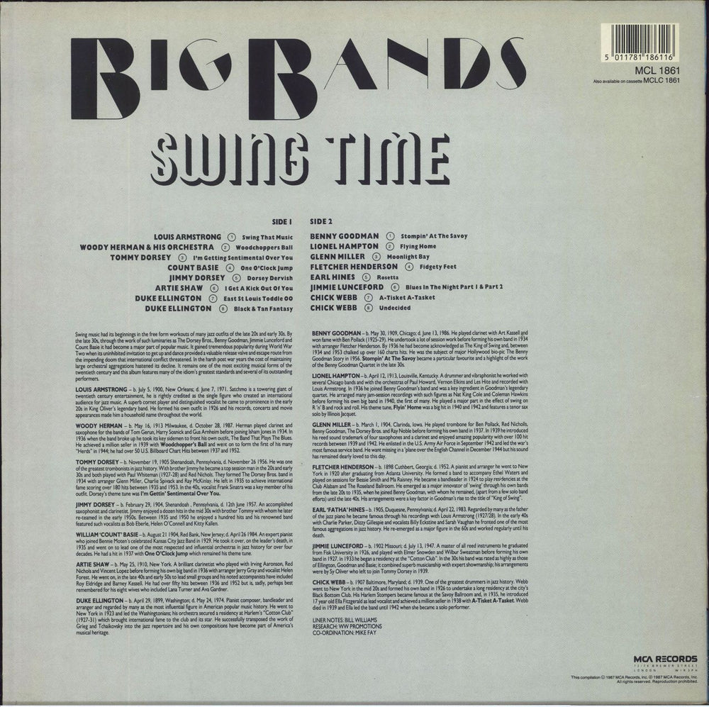 Various-40s/Big Band & Swing Big Bands - Swing Time UK vinyl LP album (LP record) 5011781186116