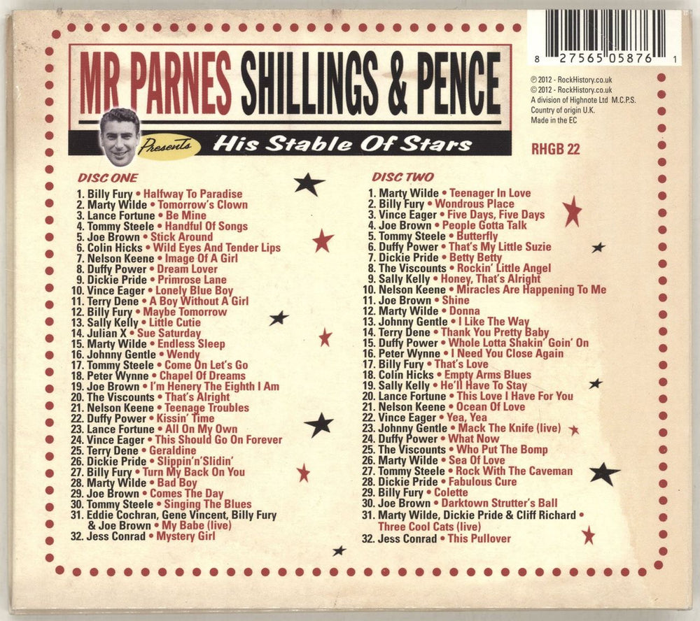 Various-50s/Rock & Roll/Rockabilly Mr Parnes Shillings & Pence - His Stable Of Stars UK 2 CD album set (Double CD) 827565058761