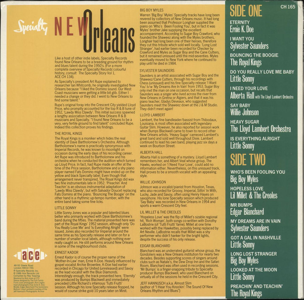 Various-50s/Rock & Roll/Rockabilly New Orleans Volume 1 UK vinyl LP album (LP record)