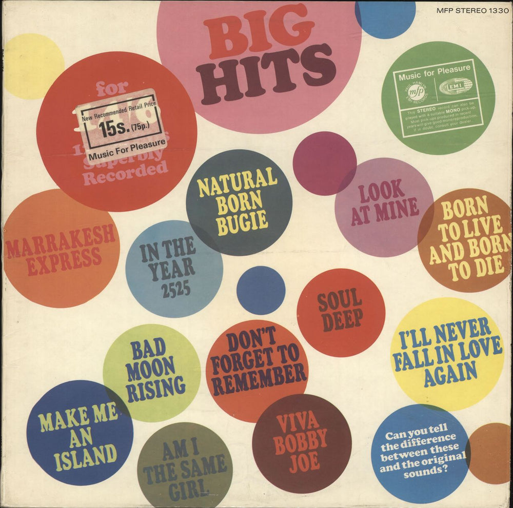 Various-60s & 70s Big Hits UK vinyl LP album (LP record) MFP1330