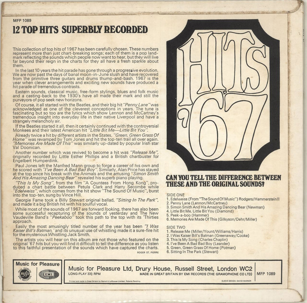 Various-60s & 70s Hits '67 UK vinyl LP album (LP record)