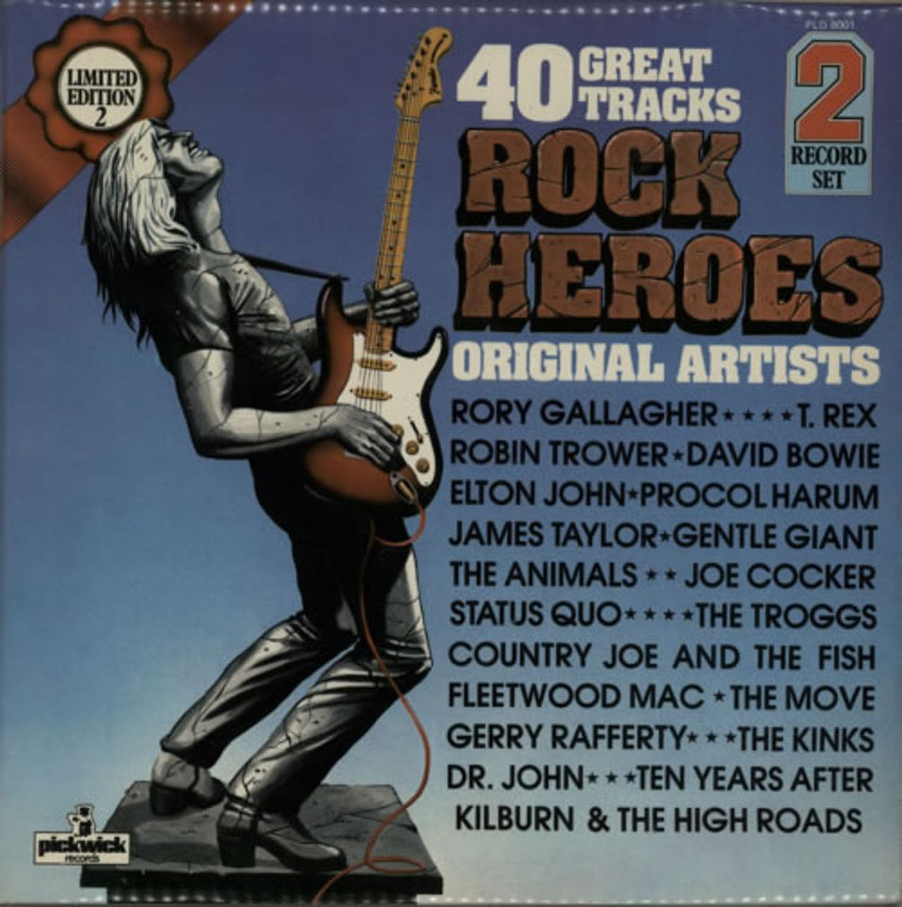 Various-60s & 70s Rock Heroes UK 2-LP vinyl record set (Double LP Album) PLD8001