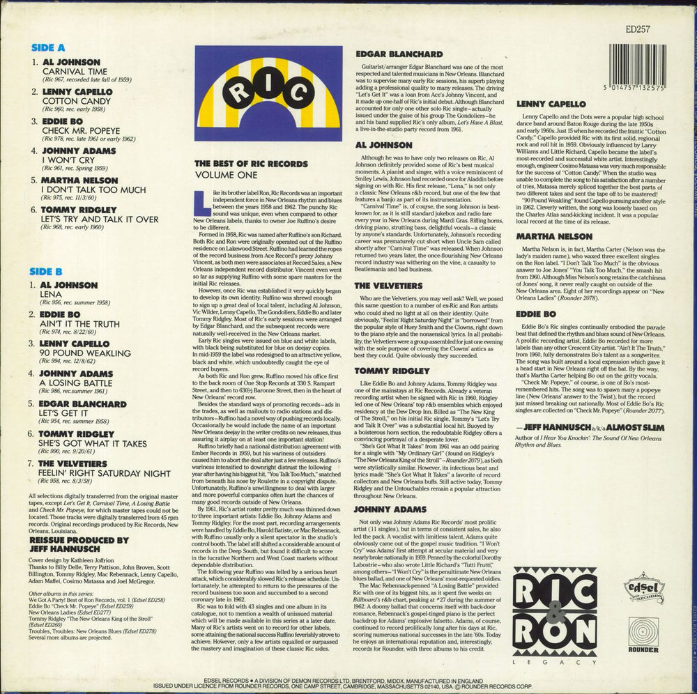 Various Artists Carnival Time! (The Best Of Ric Records Volume One) UK vinyl LP album (LP record) 5014757132575