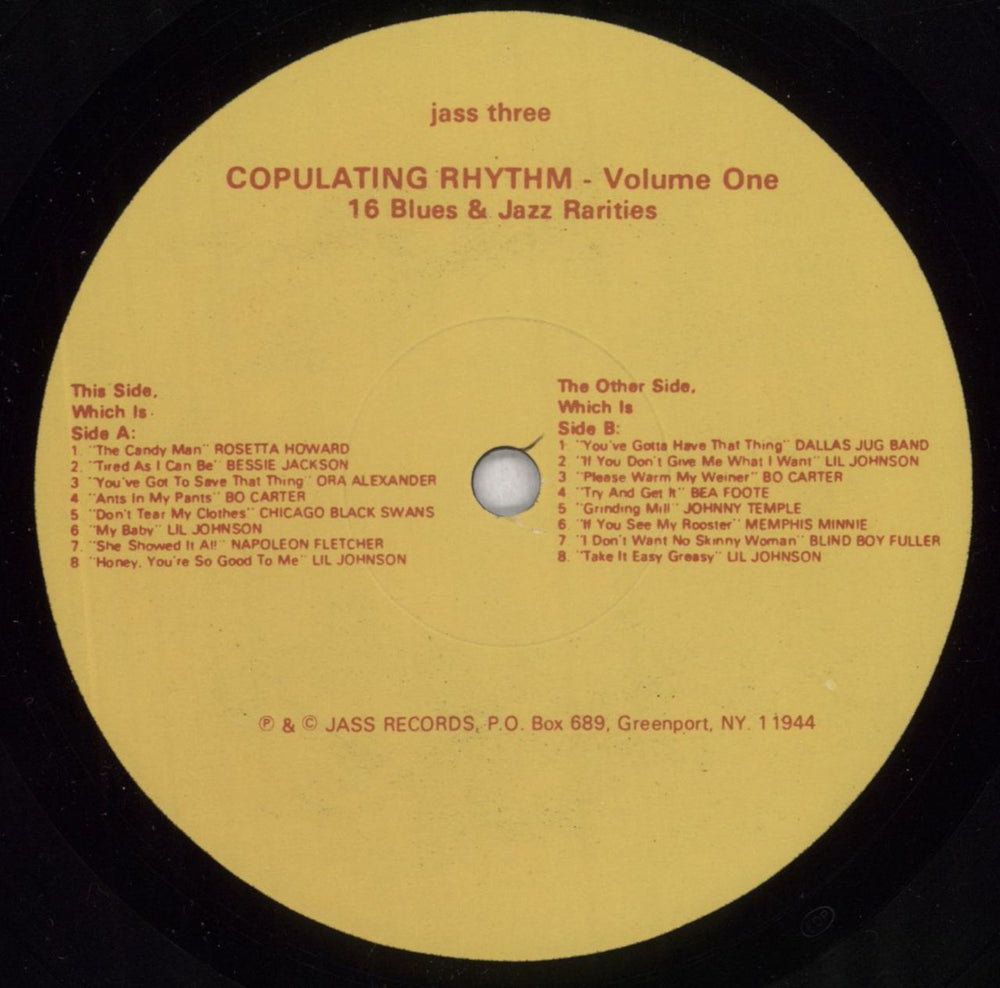 Various-Blues & Gospel Copulating Rhythm Volume One US vinyl LP album (LP record) V-BLPCO824611