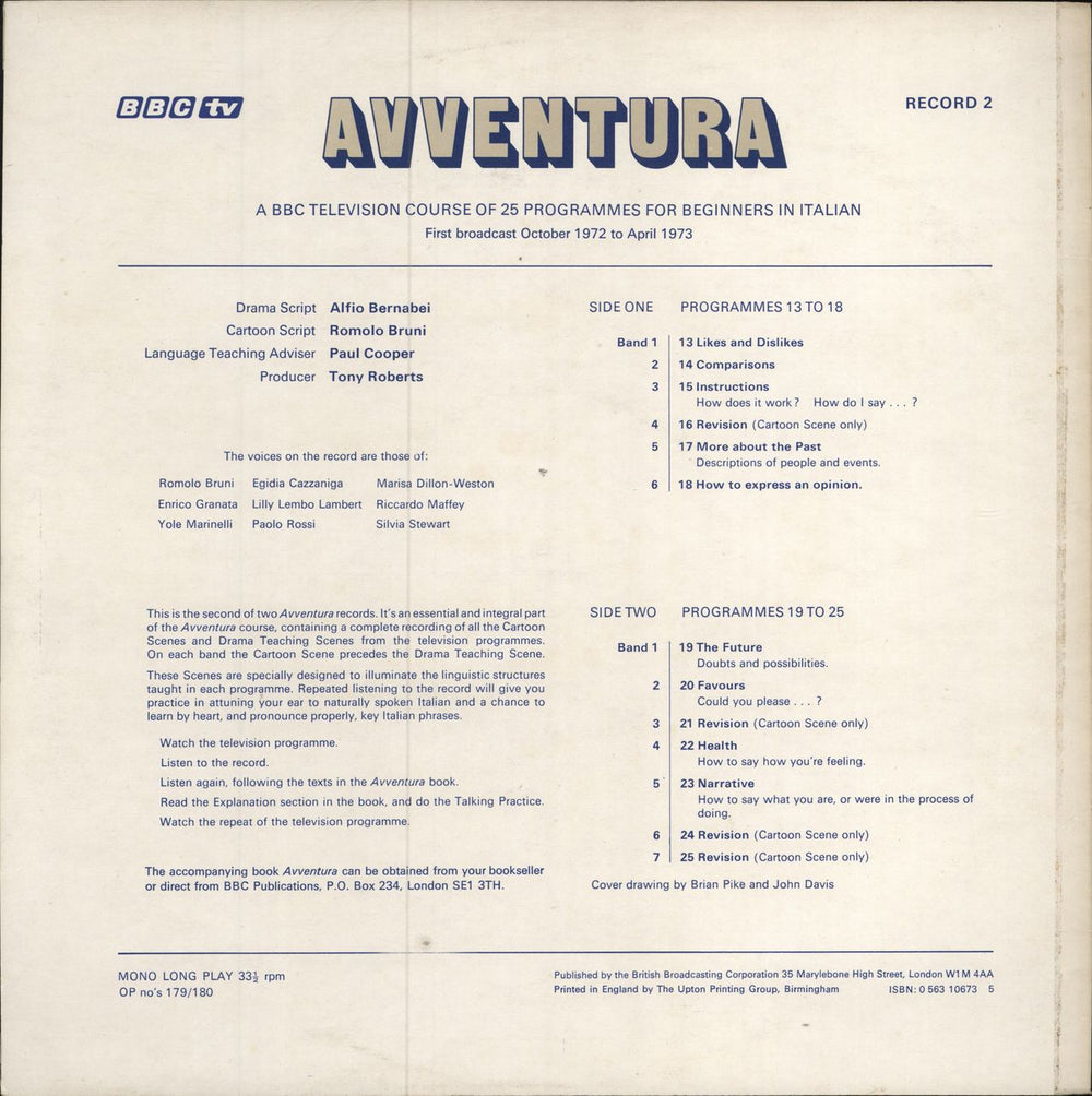 Various-Educational, Informational & Historical Avventura UK 2-LP vinyl record set (Double LP Album) 1973