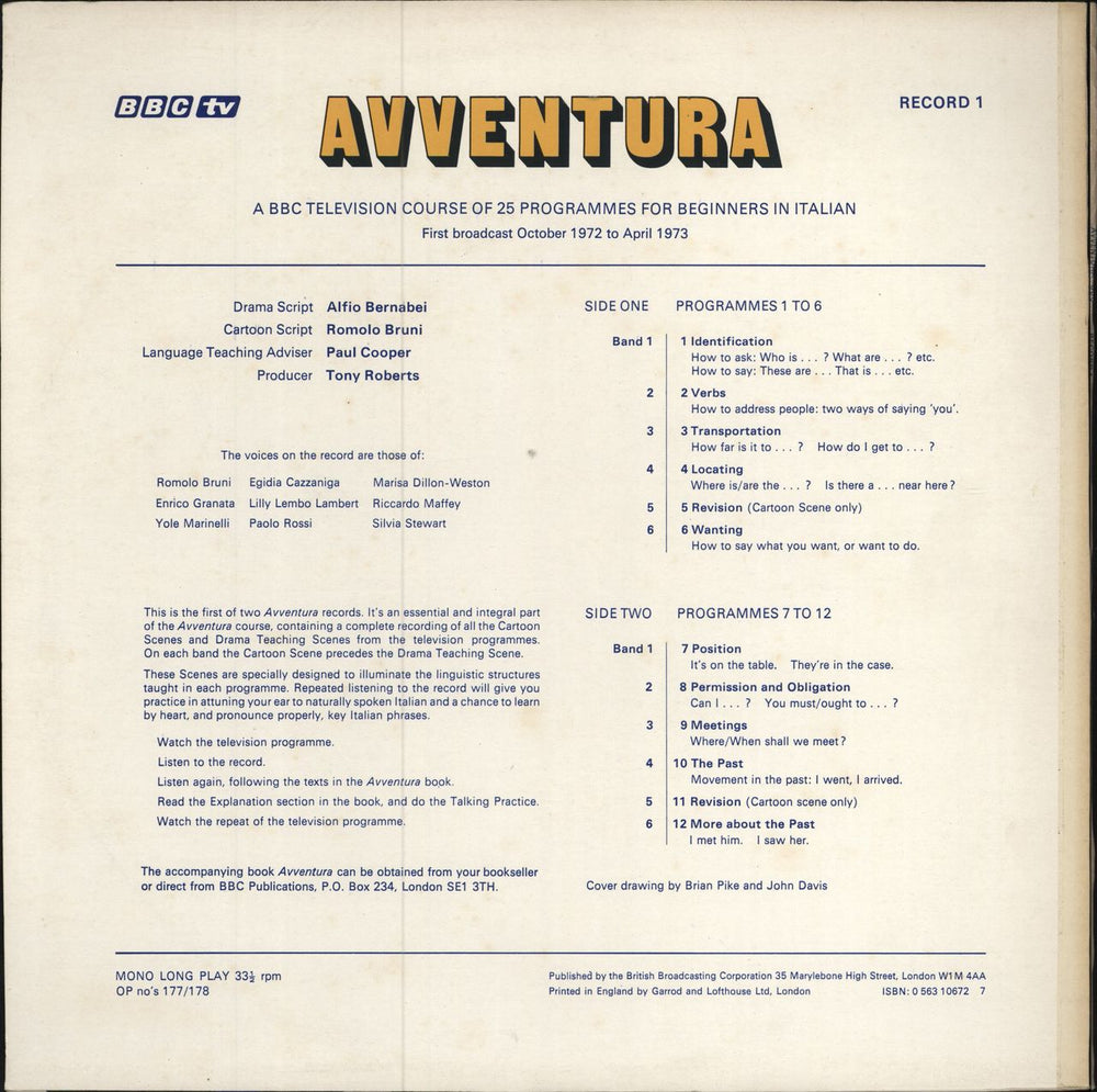 Various-Educational, Informational & Historical Avventura UK 2-LP vinyl record set (Double LP Album)