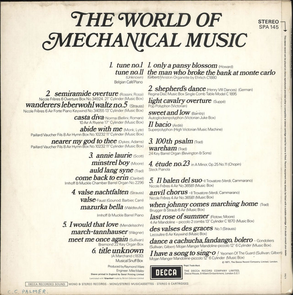 Various-Educational, Informational & Historical The World Of Mechanical Music UK vinyl LP album (LP record)