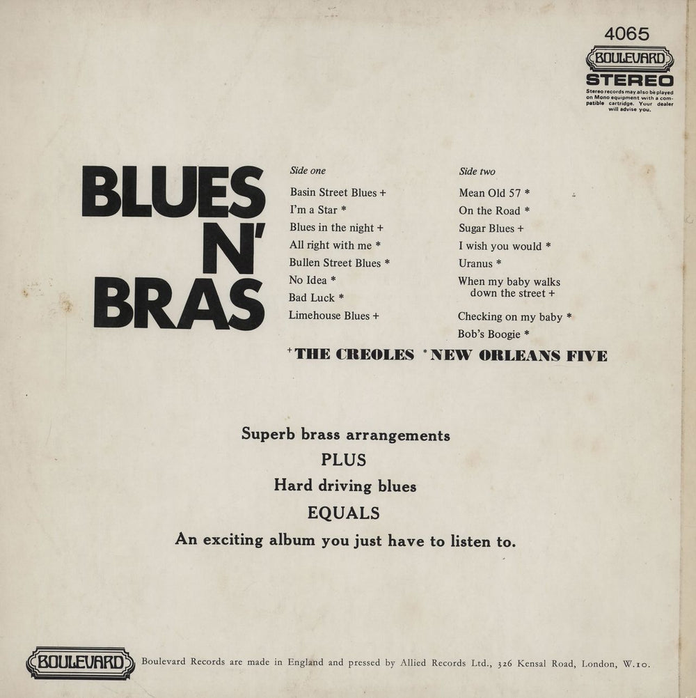 Various-Jazz Blues n' Bras UK vinyl LP album (LP record)