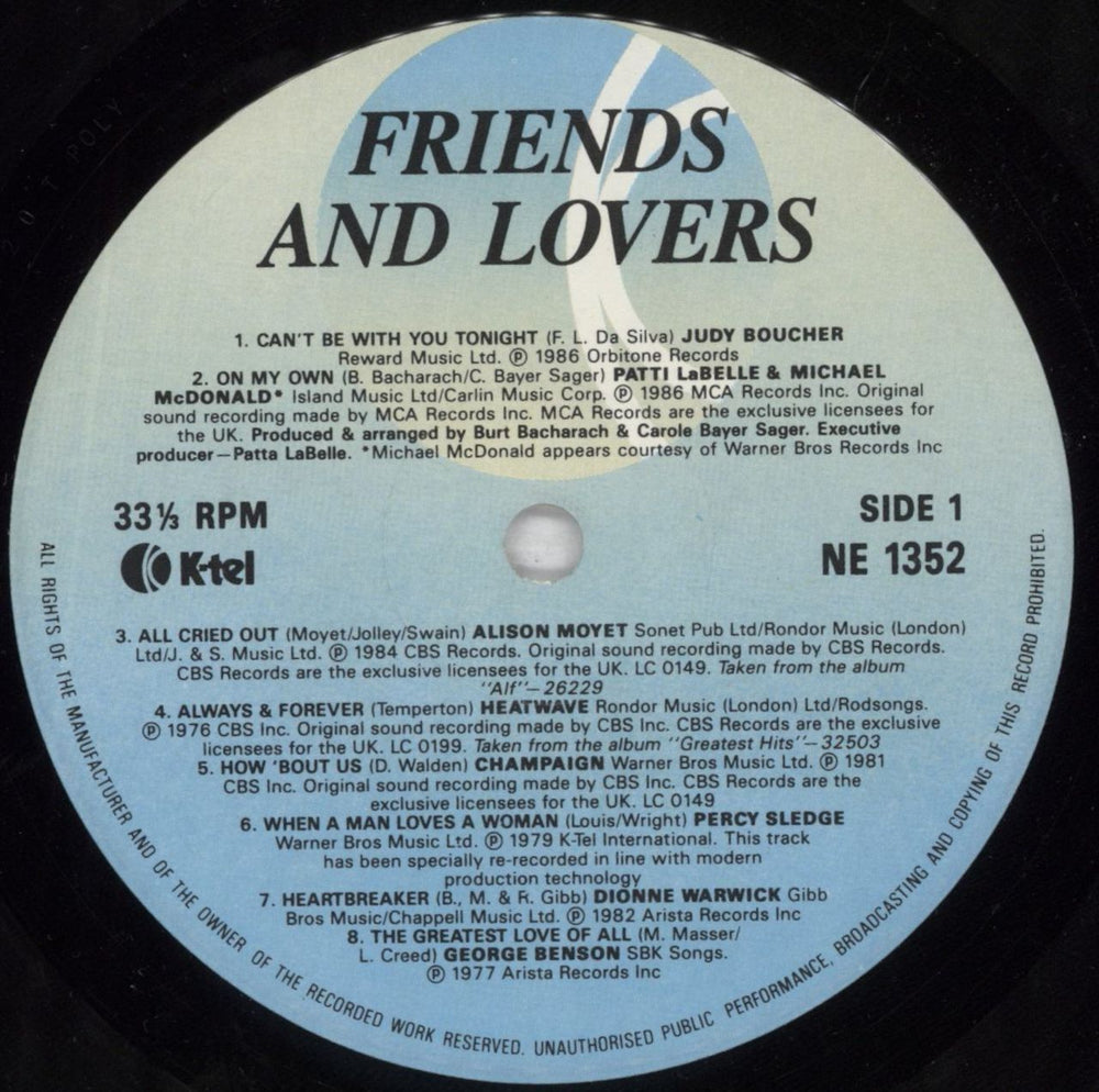 Various-Pop Friends & Lovers UK vinyl LP album (LP record) 7VALPFR821274