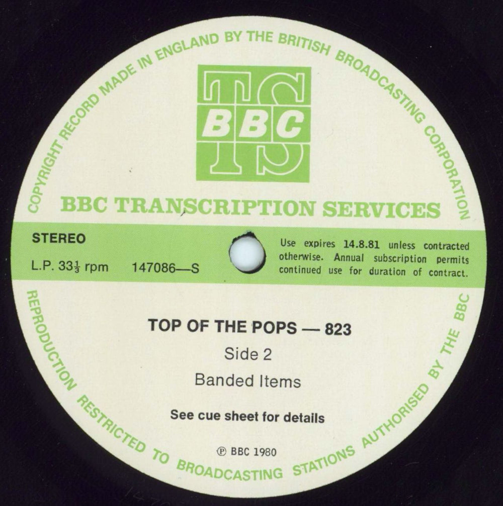 Various-Pop Top Of The Pops 823 UK Promo vinyl LP album (LP record)