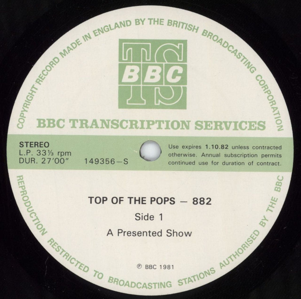 Various-Pop Top Of The Pops 882 UK Promo vinyl LP album (LP record) 149356/57-S