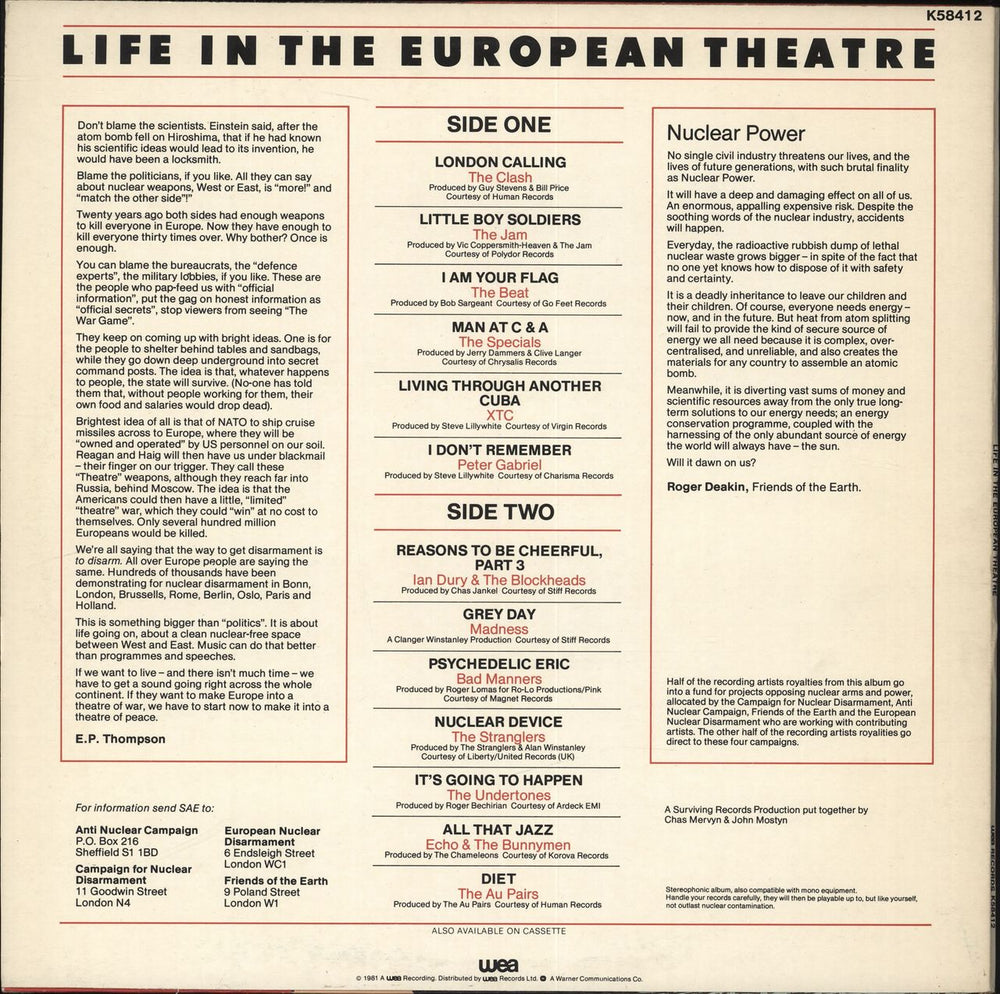 Various-Punk & New Wave Life In The European Theatre UK vinyl LP album (LP record)