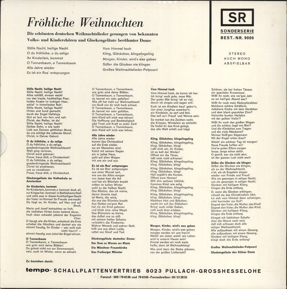 Various-Religious Fröhliche Weihnachten German vinyl LP album (LP record)