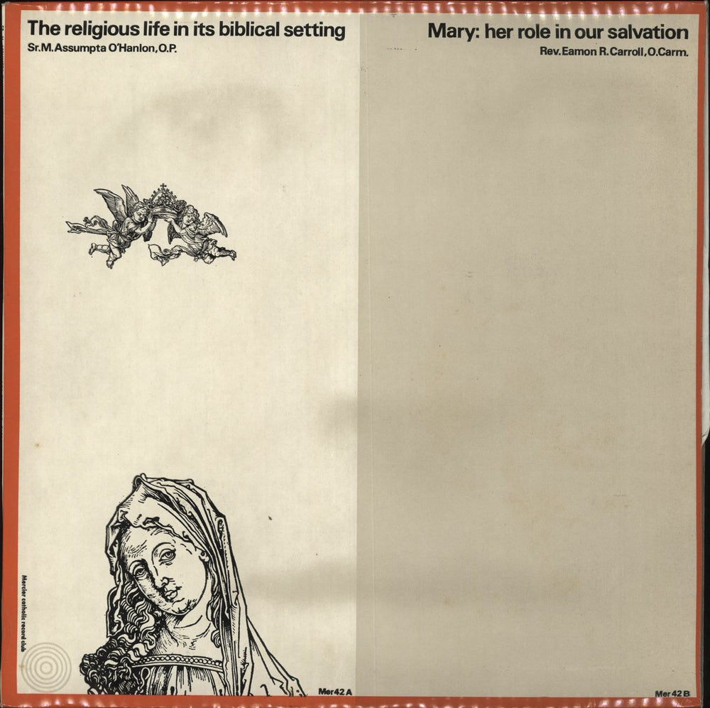 Various-Religious The Religious Life In Its Biblical Setting / Mary: Her Role In Our Salvation Irish vinyl LP album (LP record) MER42