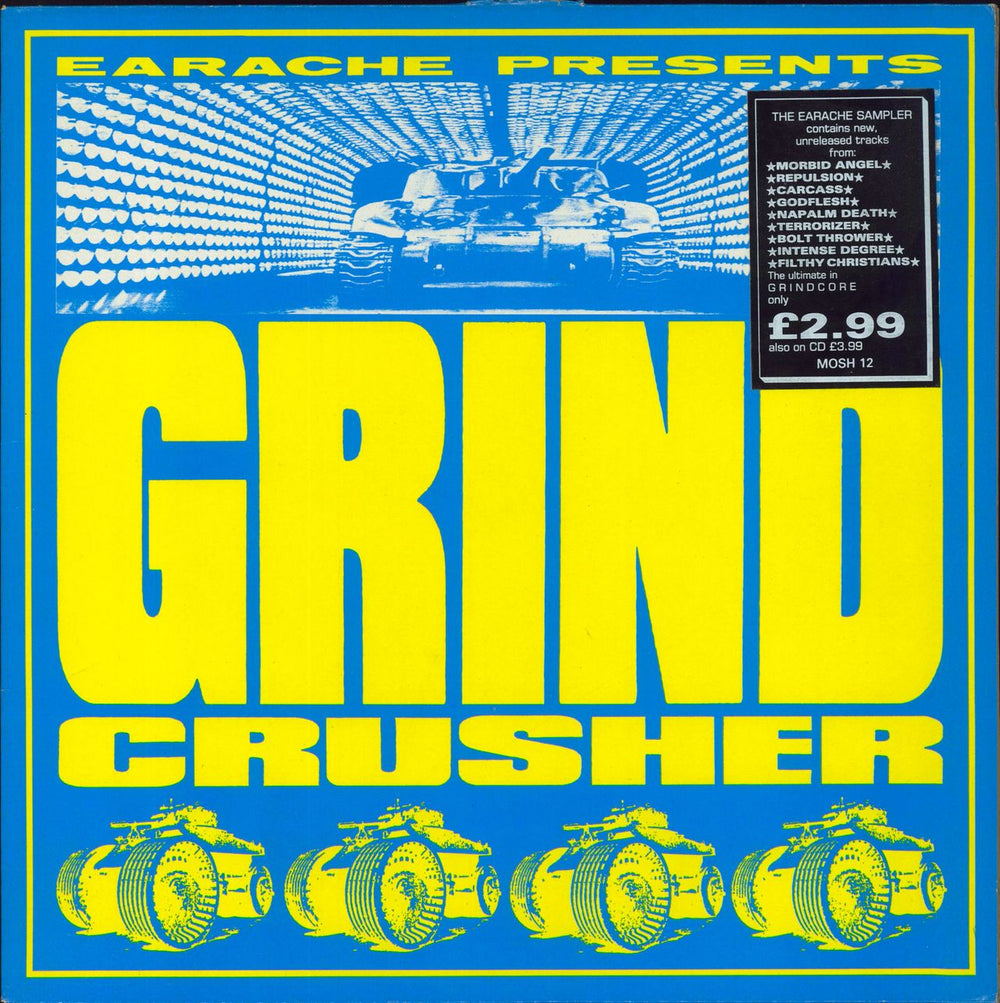 Various-Rock & Metal Grind Crusher - 2nd + Hype Sticker UK vinyl LP album (LP record) MOSH12