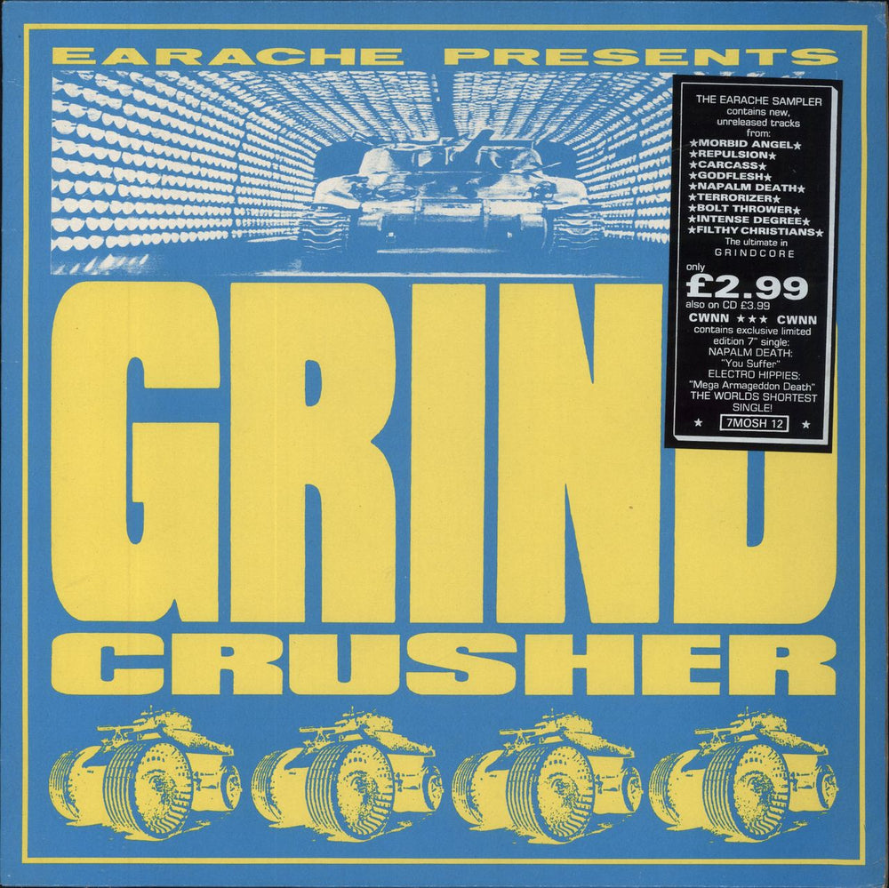 Various-Rock & Metal Grind Crusher + Bonus Etched 7" UK vinyl LP album (LP record) 7MOSH12