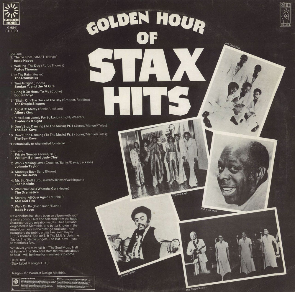 Various-Soul & Funk Golden Hour Of Stax Hits UK vinyl LP album (LP record)