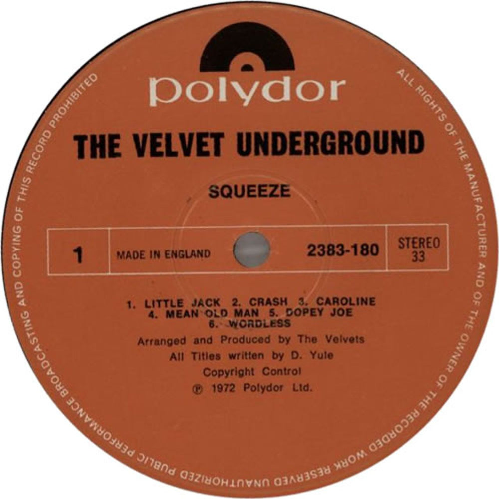 Velvet Underground Squeeze UK vinyl LP album (LP record) VUNLPSQ609768