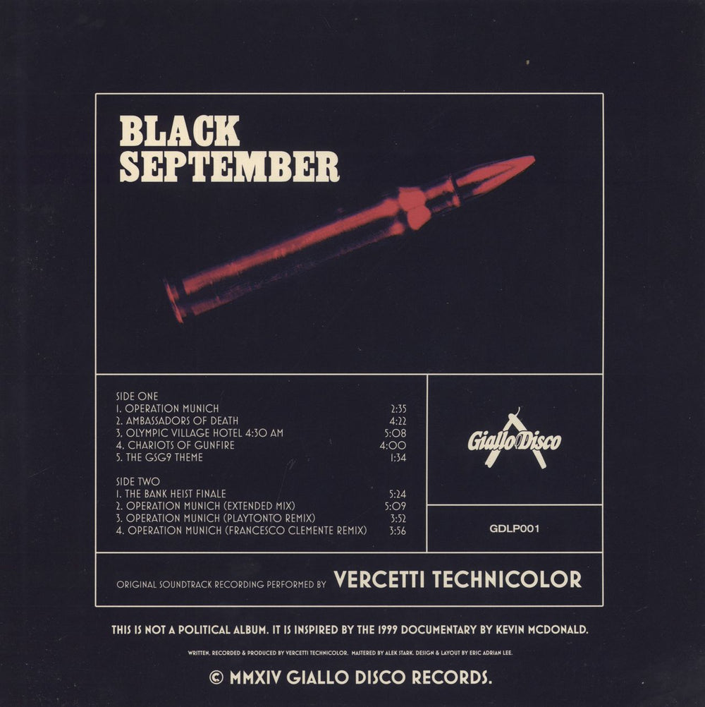 Vercetti Technicolor Black September Australian vinyl LP album (LP record)