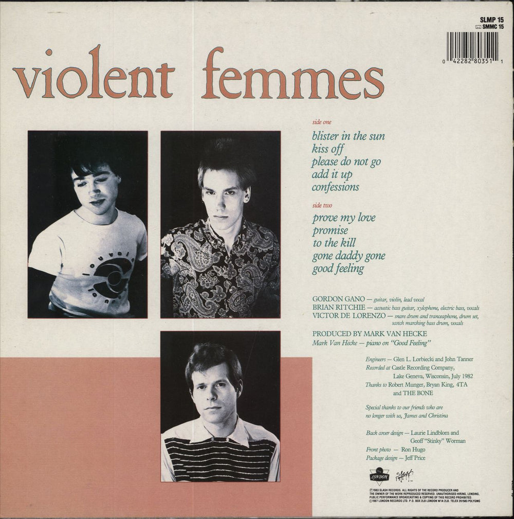 Violent Femmes Violent Femmes - EX UK vinyl LP album (LP record) 042282803511