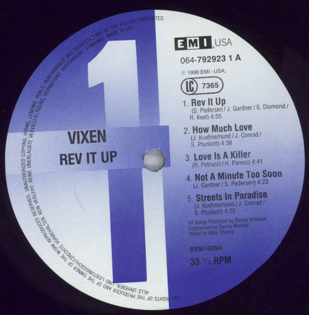 Vixen Rev It Up German vinyl LP album (LP record) VIXLPRE822766