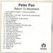 Walt Disney Peter Pan - Return To Neverland UK Promo CD-R acetate CD-R